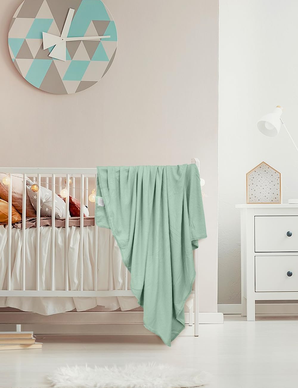ZURLEFY Stretchy Swaddle Blanket with Matching Headband and Hat Set