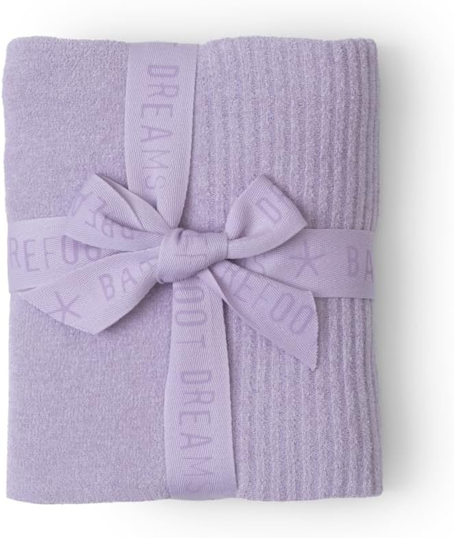 Barefoot Dreams CozyChic Ultra Lite Scallop Stroller Blanket Lilac-Marine
