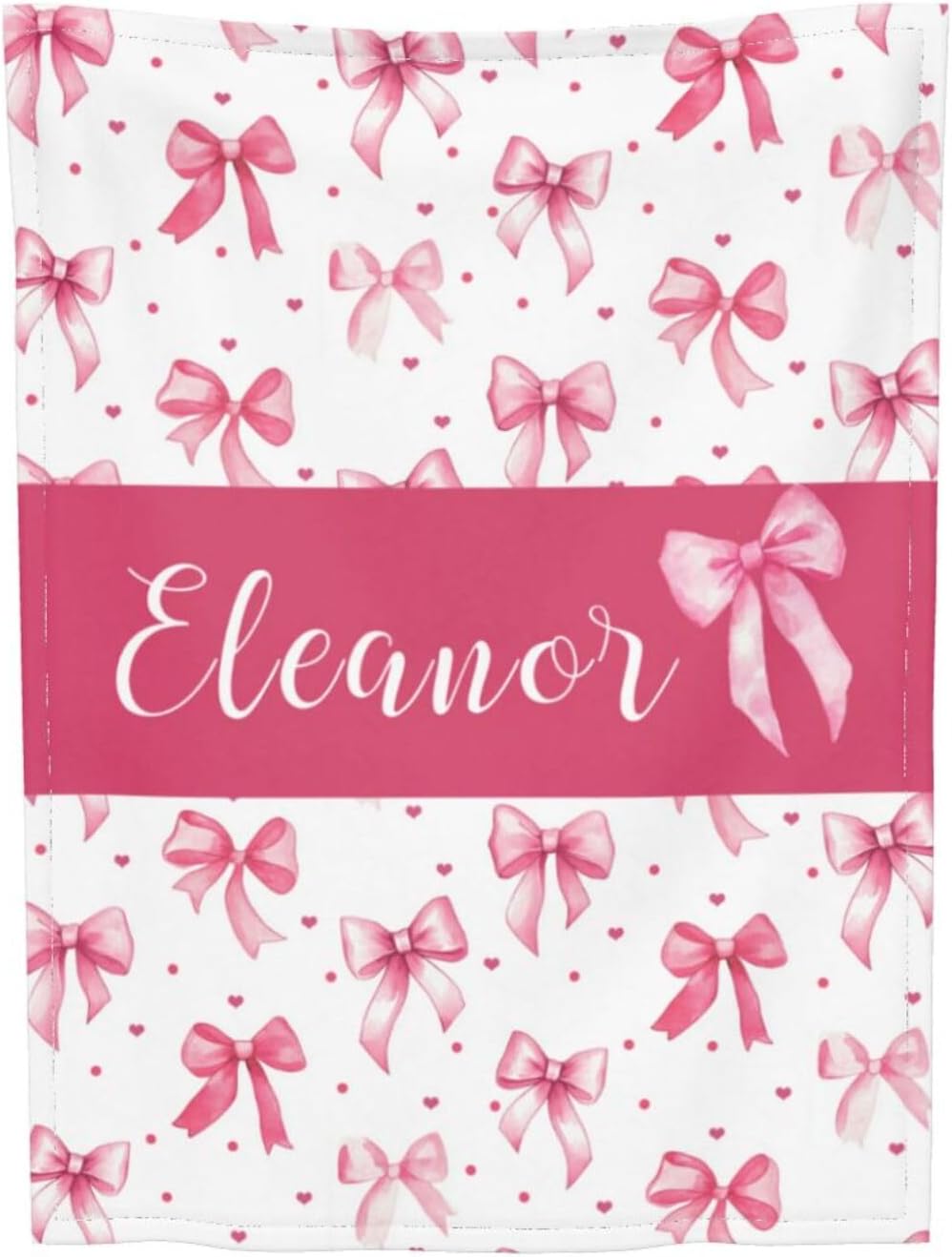 Personalized Bow Baby Blanket With Name