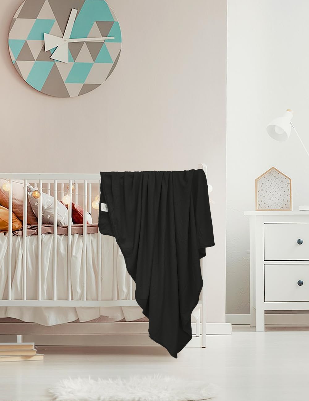 ZURLEFY Stretchy Swaddle Blanket with Matching Hat and Headband Set