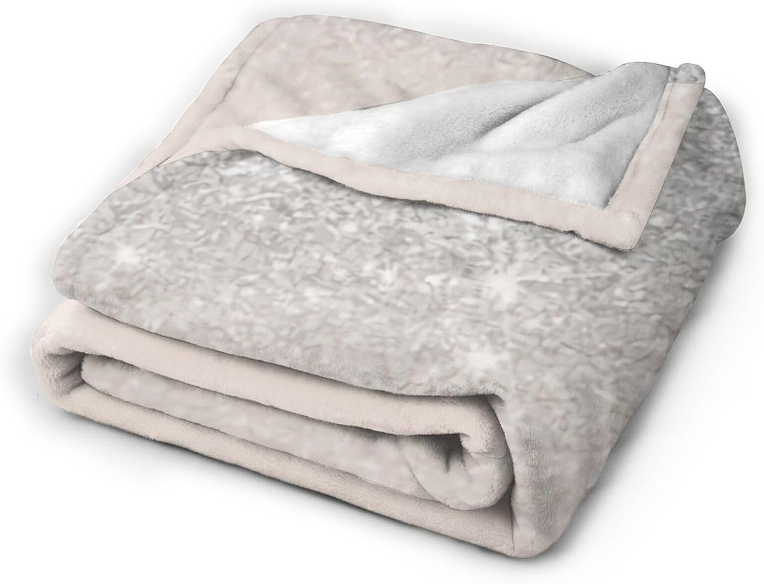 Girly Silver Glitter Ombre Flannel Blanket - Double Sided