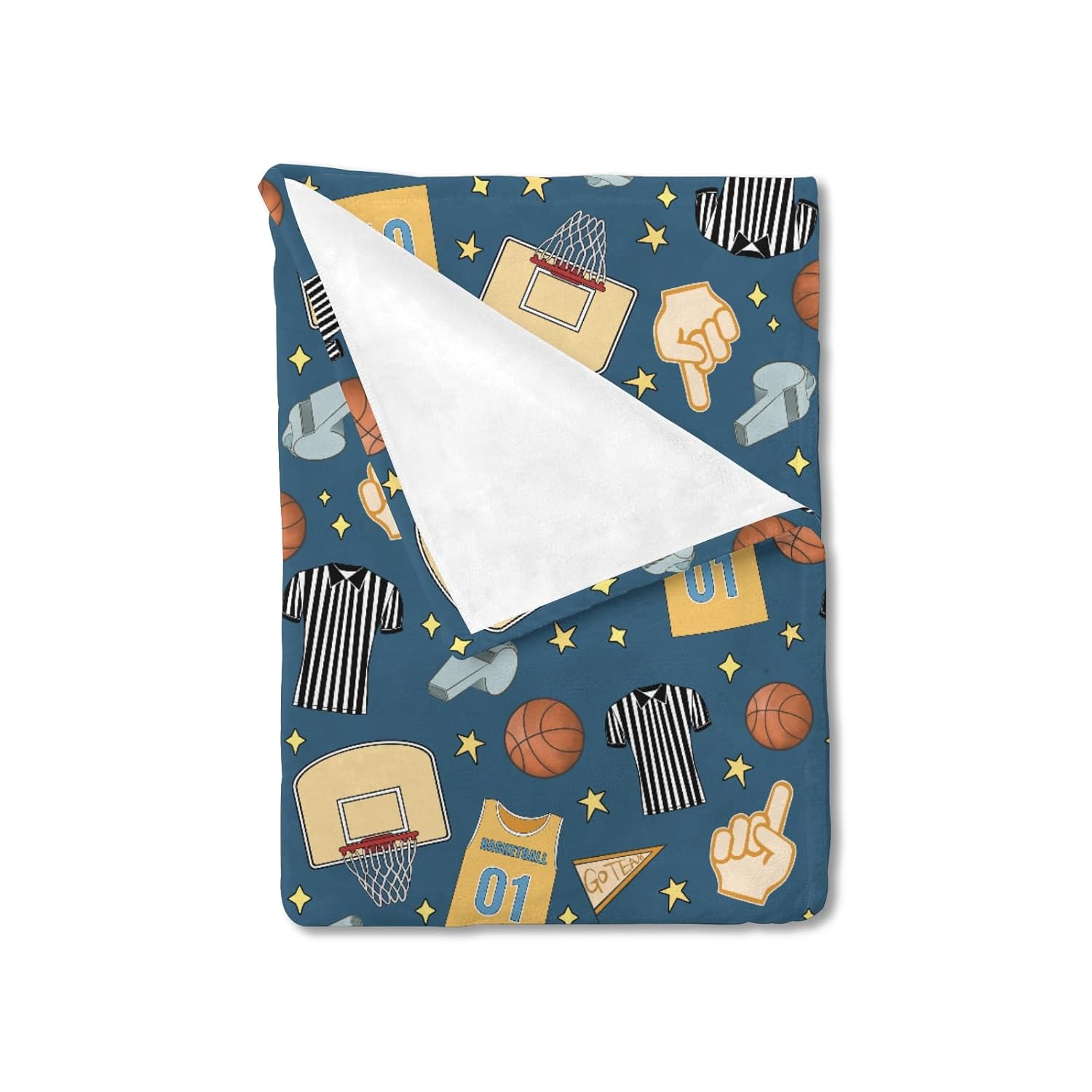 Ultra Soft Flannel Basketball Blanket for Kids and Babies