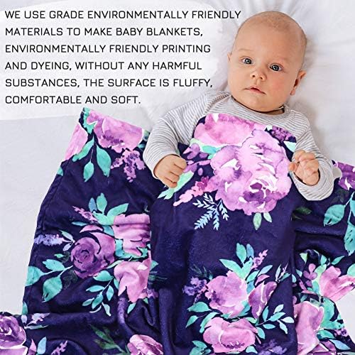 TANOFAR Soft Baby Blanket with Watercolor Flowers