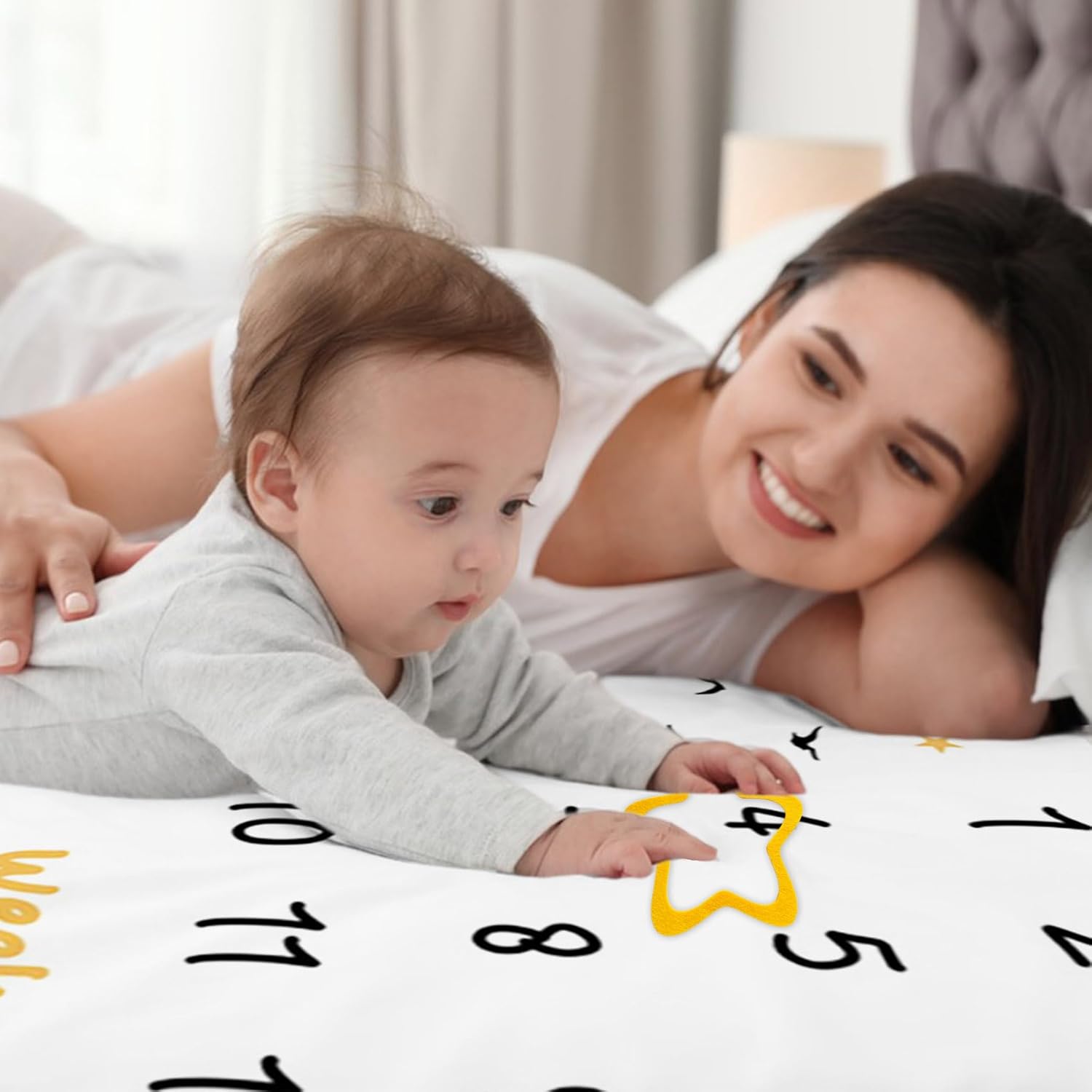 CSFOTO Airplane Baby Milestone Blanket 60 x 40 with Frames