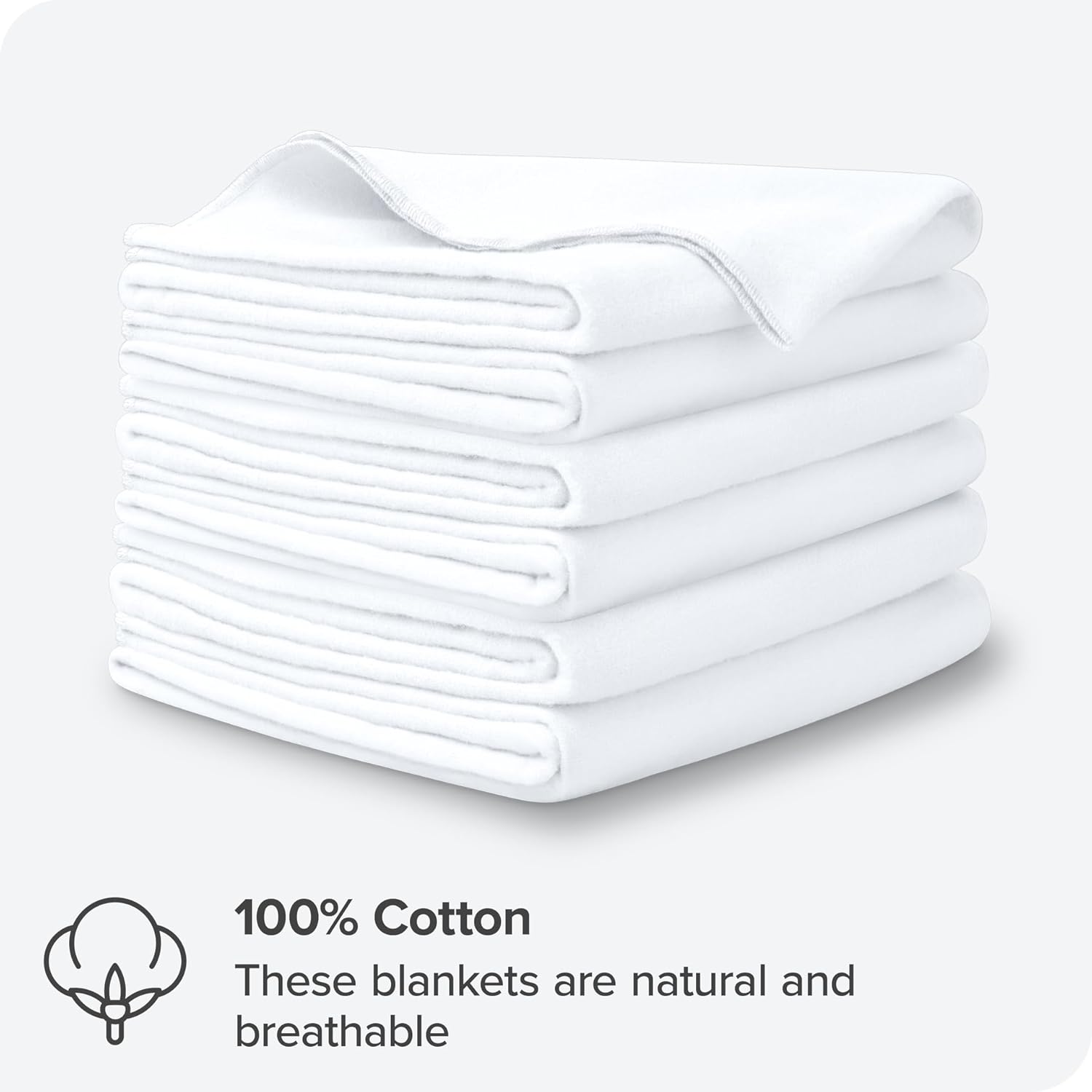 Bare Home 6-Pack Flannel Receiving Blankets