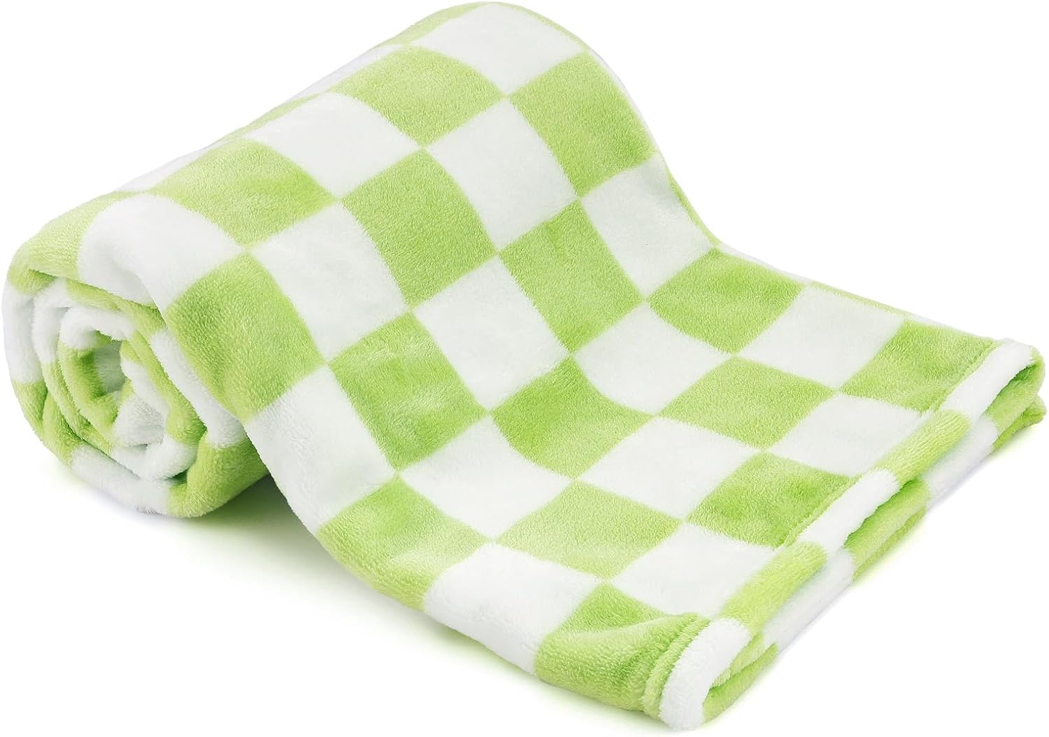 GreatBba Plush Checkered Baby Blanket - 30x40 Wine Green White