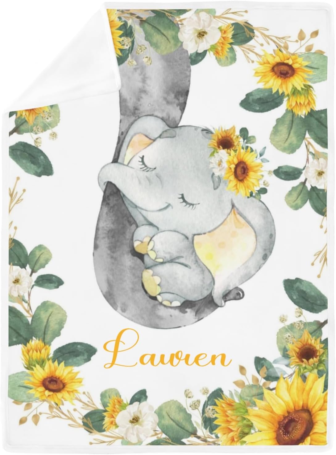 Deven Sleepy Elephant Sunflower Cooling Blanket for Toddler 1