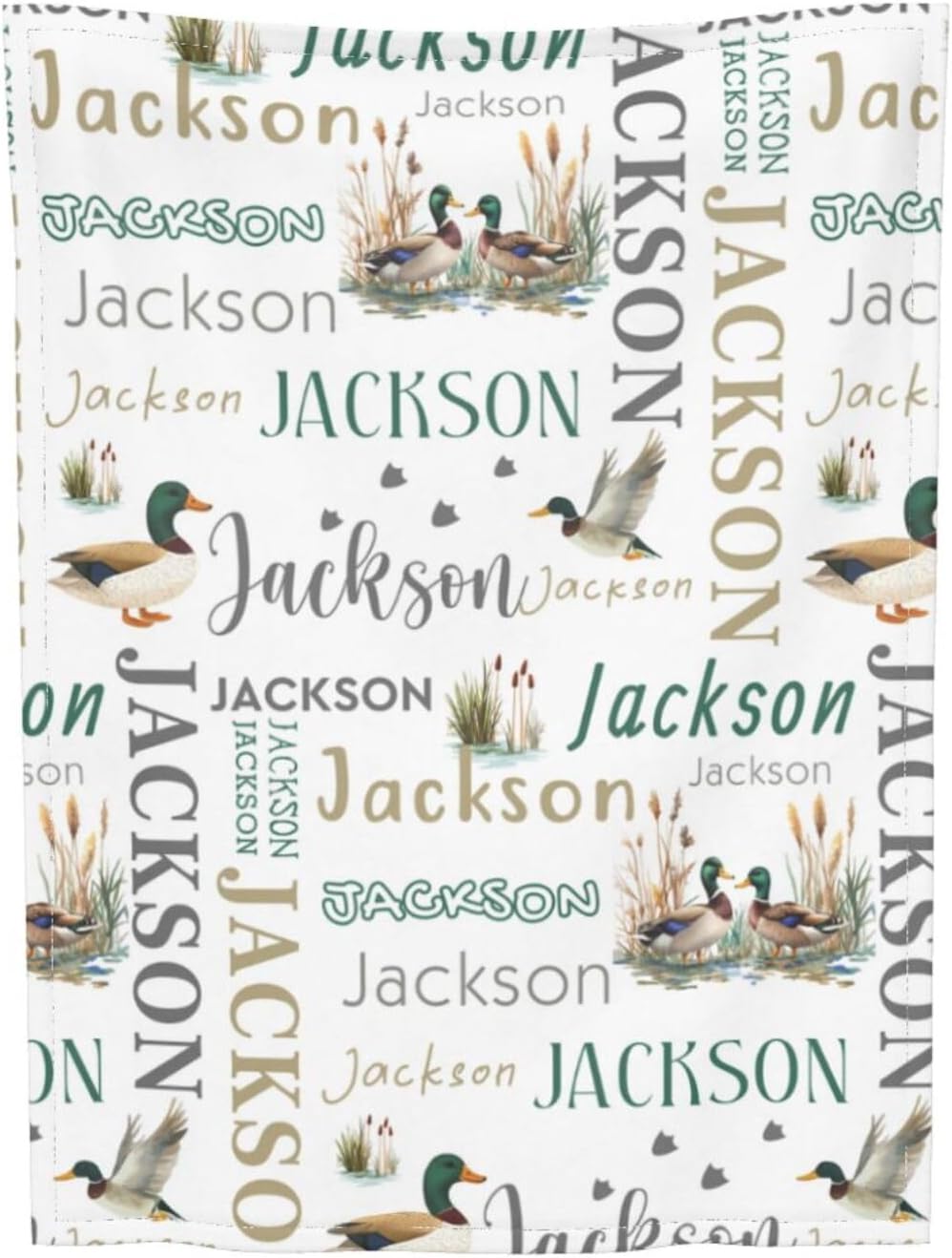 Personalized Mallard Baby Blanket with Name 1