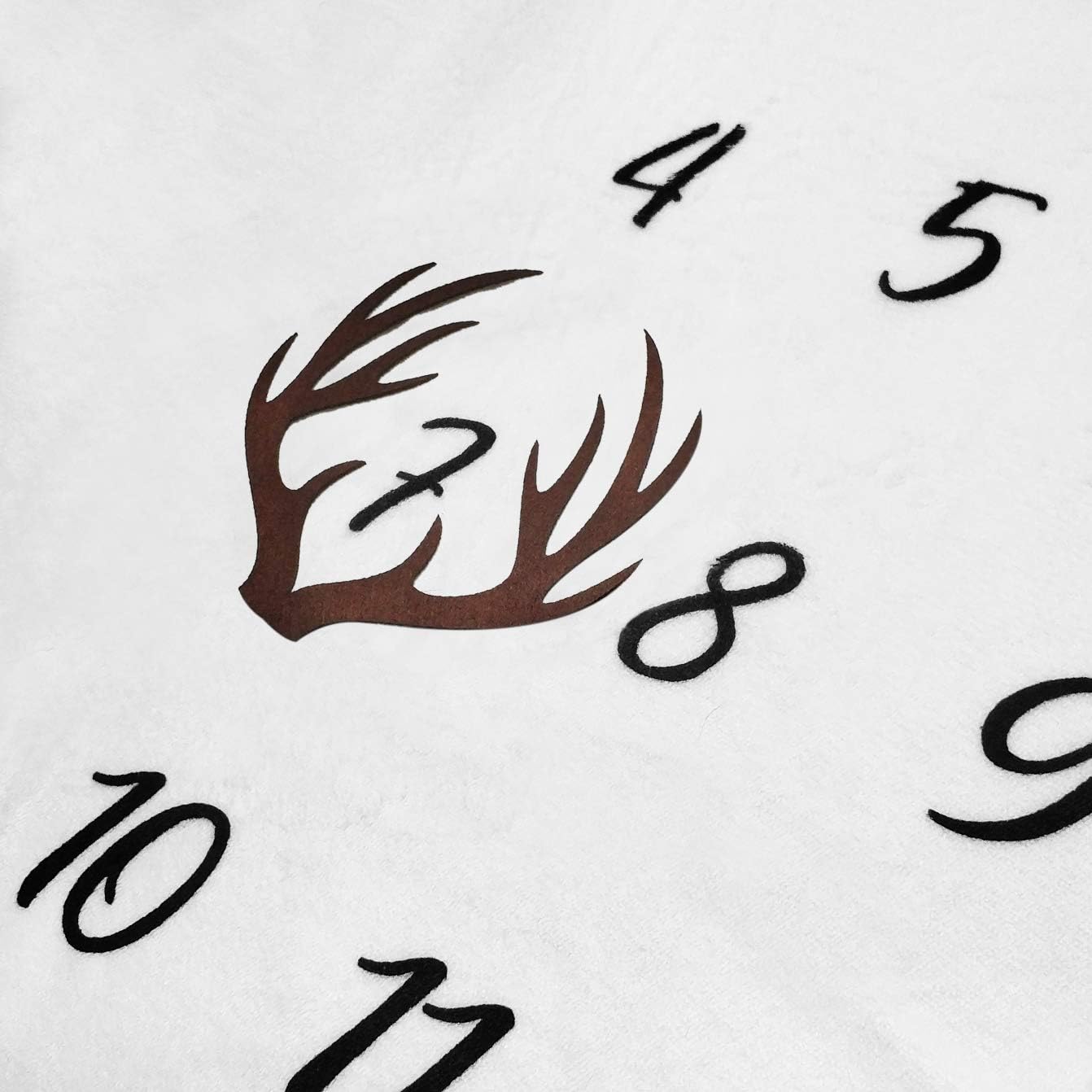 Tebaby Baby Milestone Blanket - Neutral Personalized Deer Antlers Nursery Decor