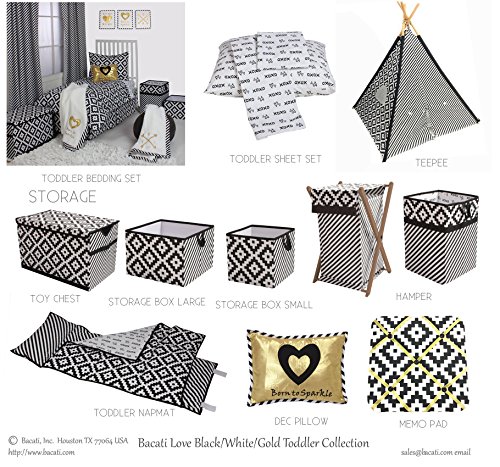 Bacati Love Arrows Embroidered Plush Blanket BlackGold