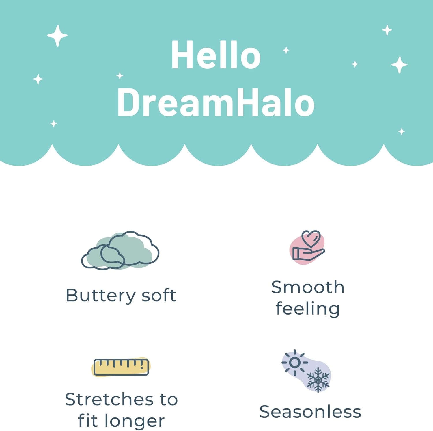 DREAMHALO Bamboo Stretchy Baby Blanket 50x50