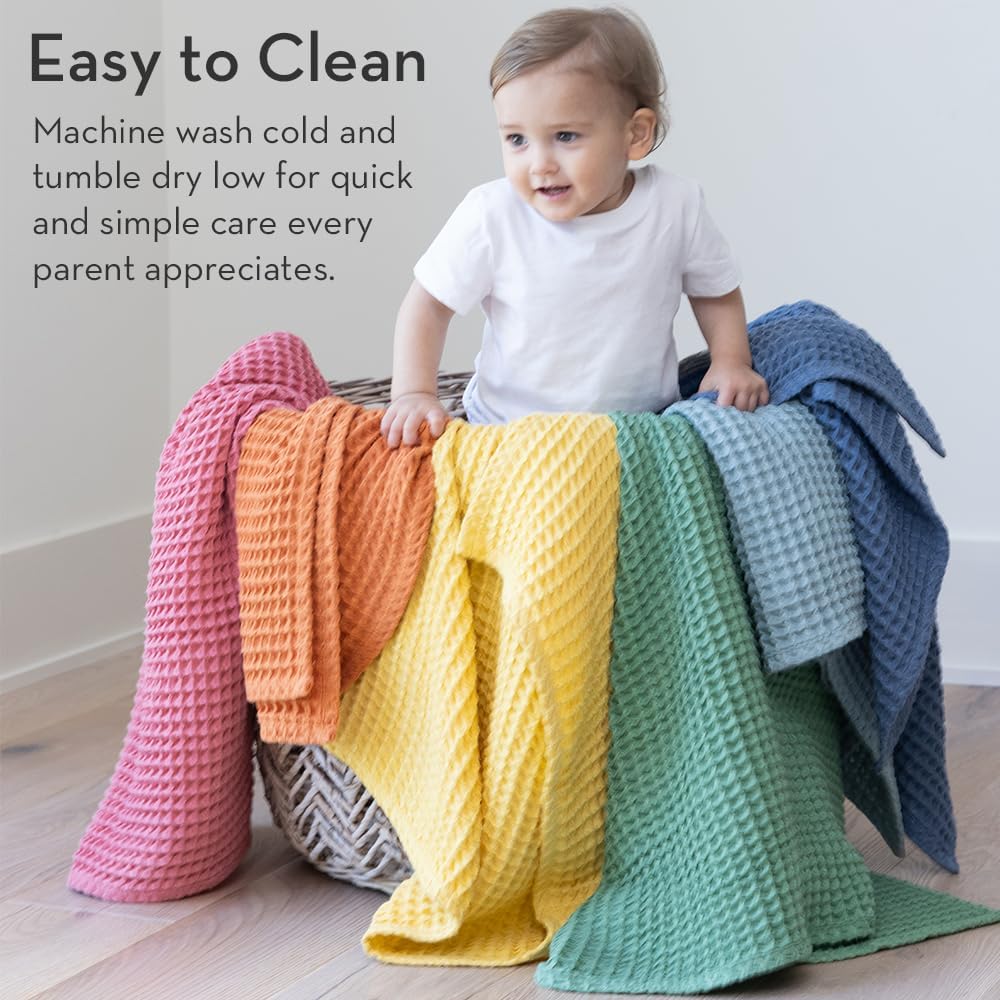 Bella Tunno Waffle Blanket 40 x 40 100 Cotton Soft Breathable