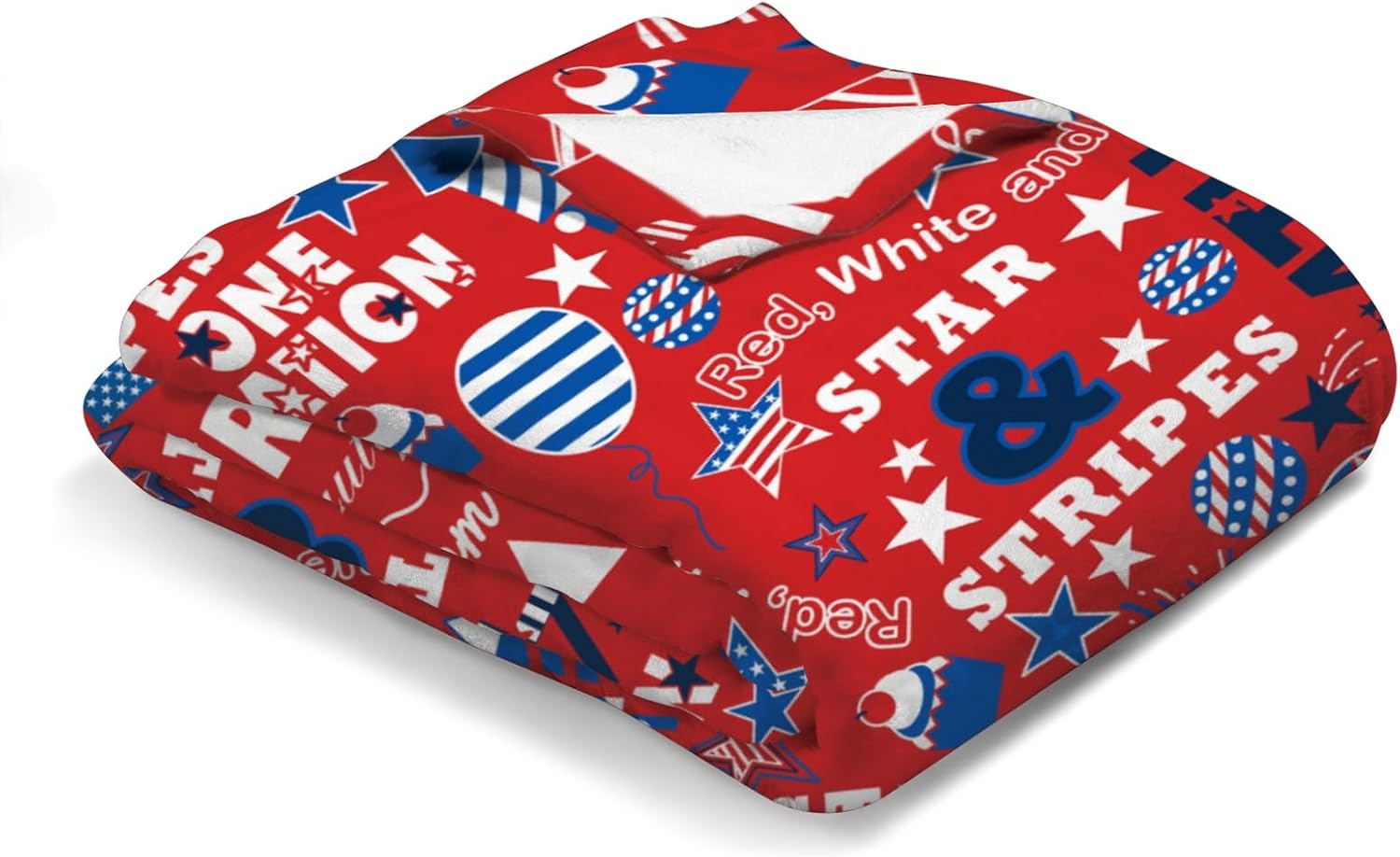 Patriotic 4th of July Baby Blanket with Stars and Stripes