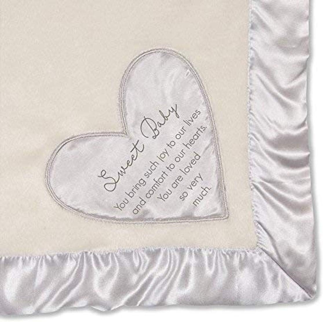 Sweet Baby Silver Silk Edge Royal Plush Blanket 30x40