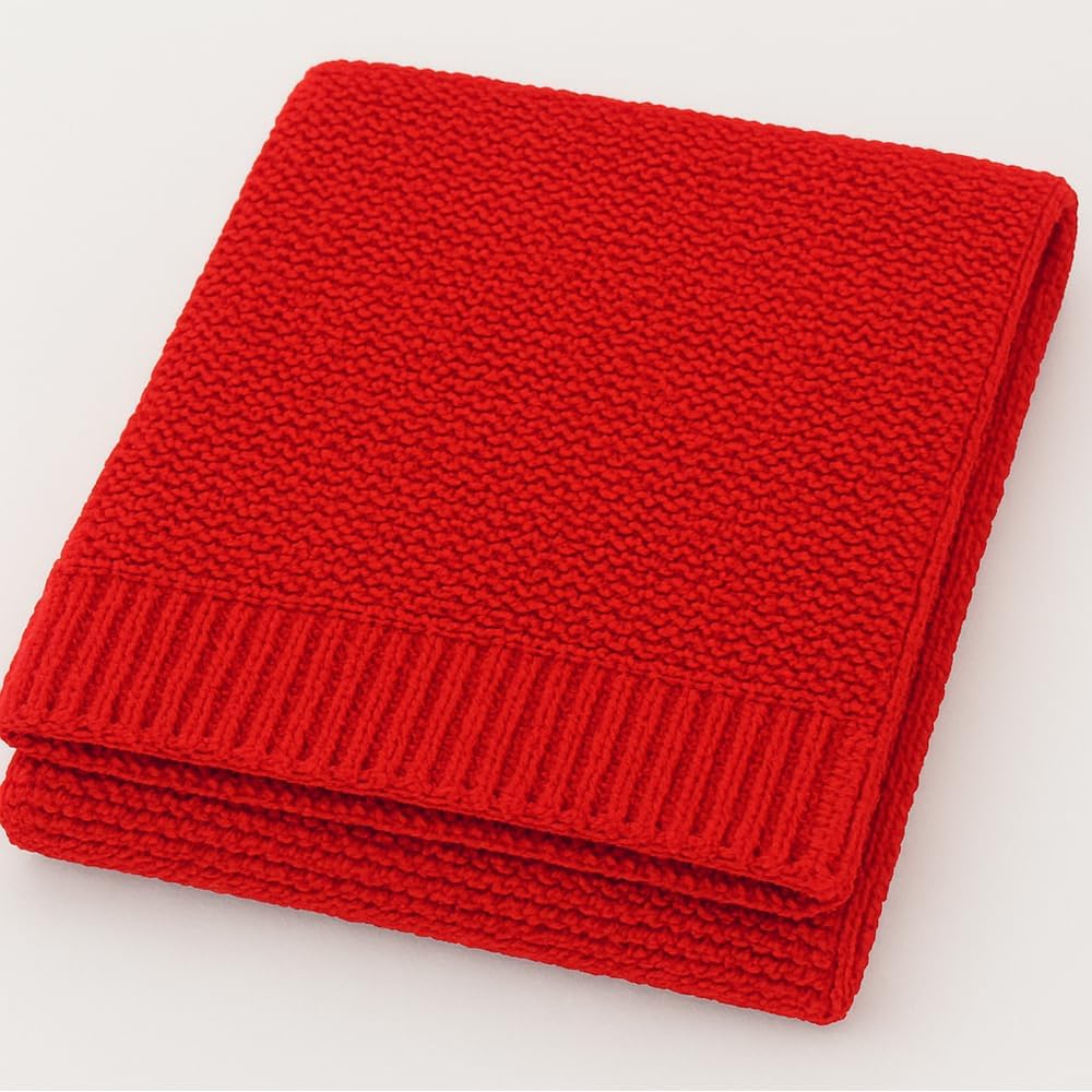 Noni Baby Knit Blanket 30x40in Red