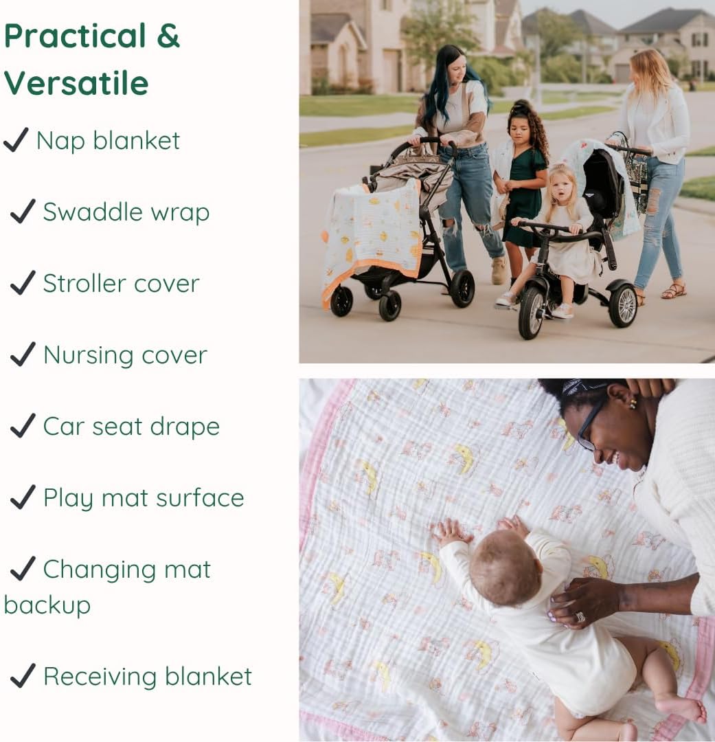 Snuggle Buds 100 Cotton Muslin Baby Blanket Gender-Neutral