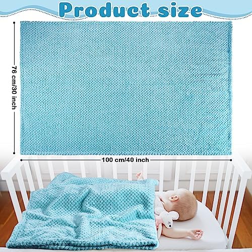 Reginary 4 Pack Waffle Flannel Baby Blankets Light Blue