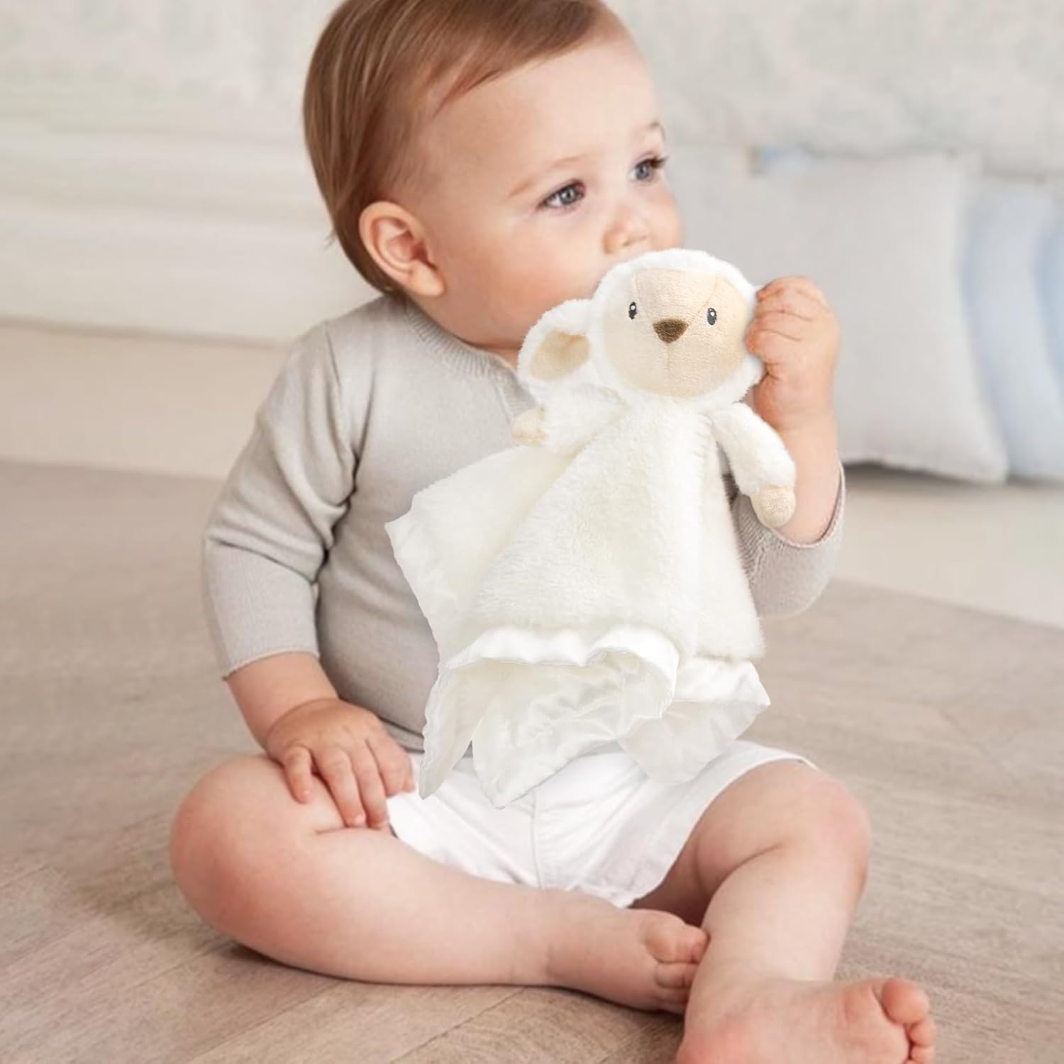 BEILIMU Baby Security Blanket 135 Inch Cute Lamb Plush Snuggle Toy