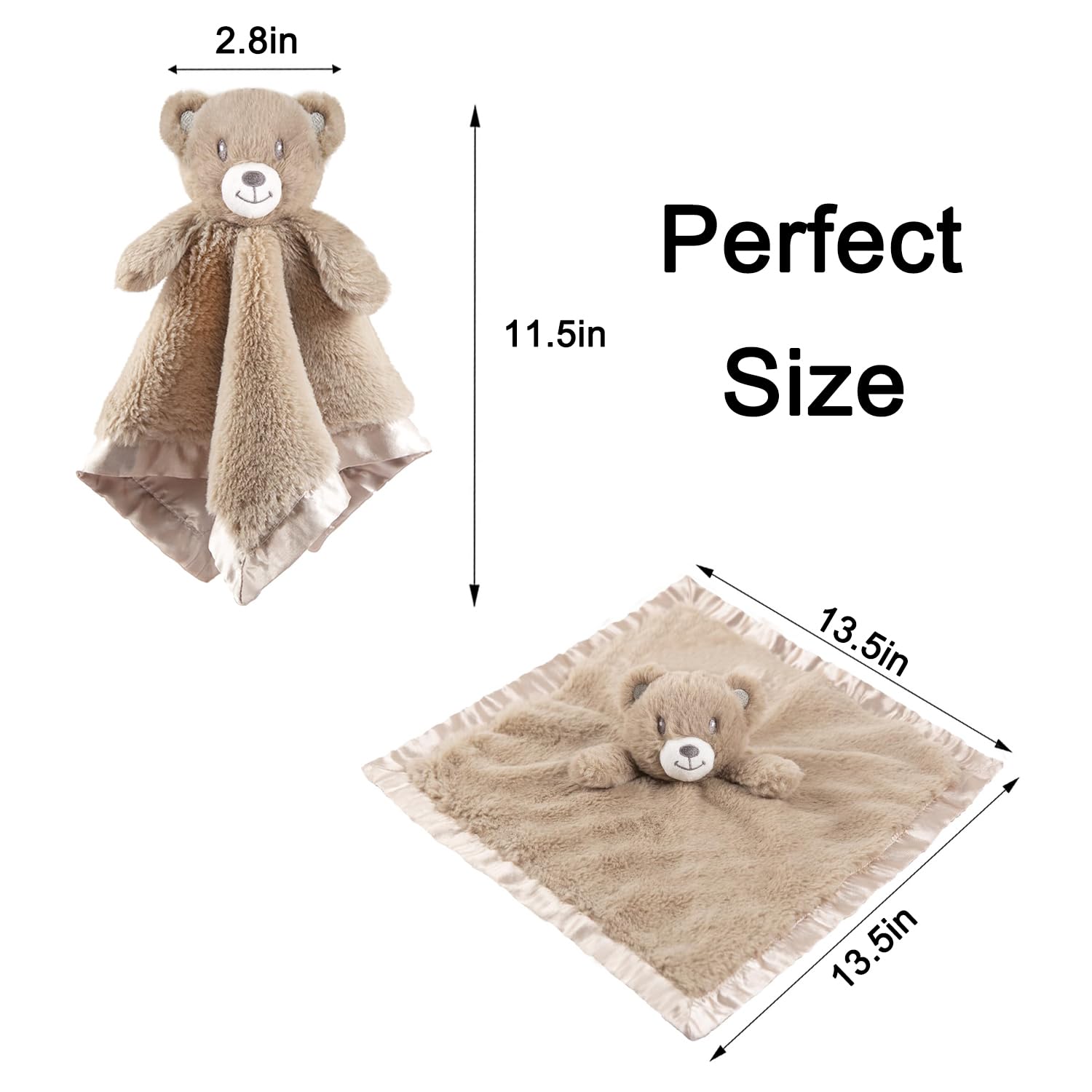 Baby Bear Security Blanket 135 Inch Dark Brown