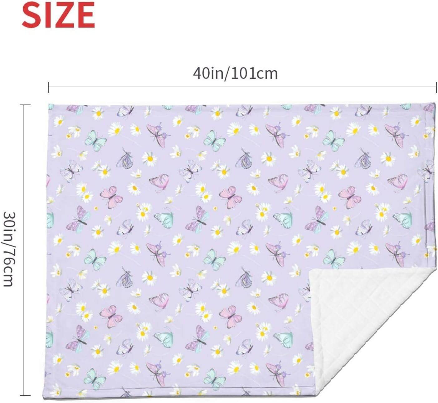 SUPLUCHOM Baby Blanket Butterfly Daisy 30x40 Inch Plush