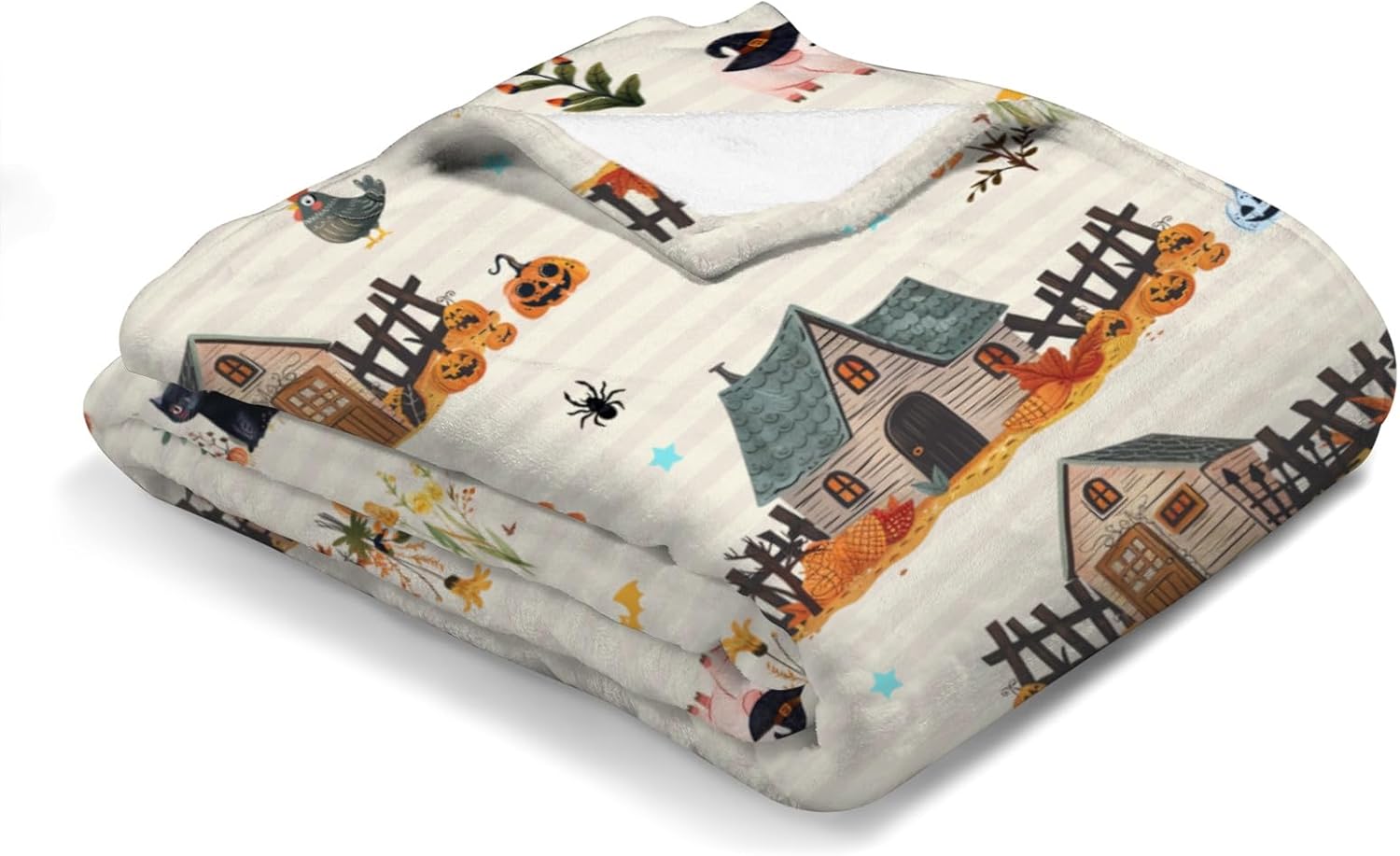 Hwmmbh Fall Farm Witch Cats Baby Blanket 1