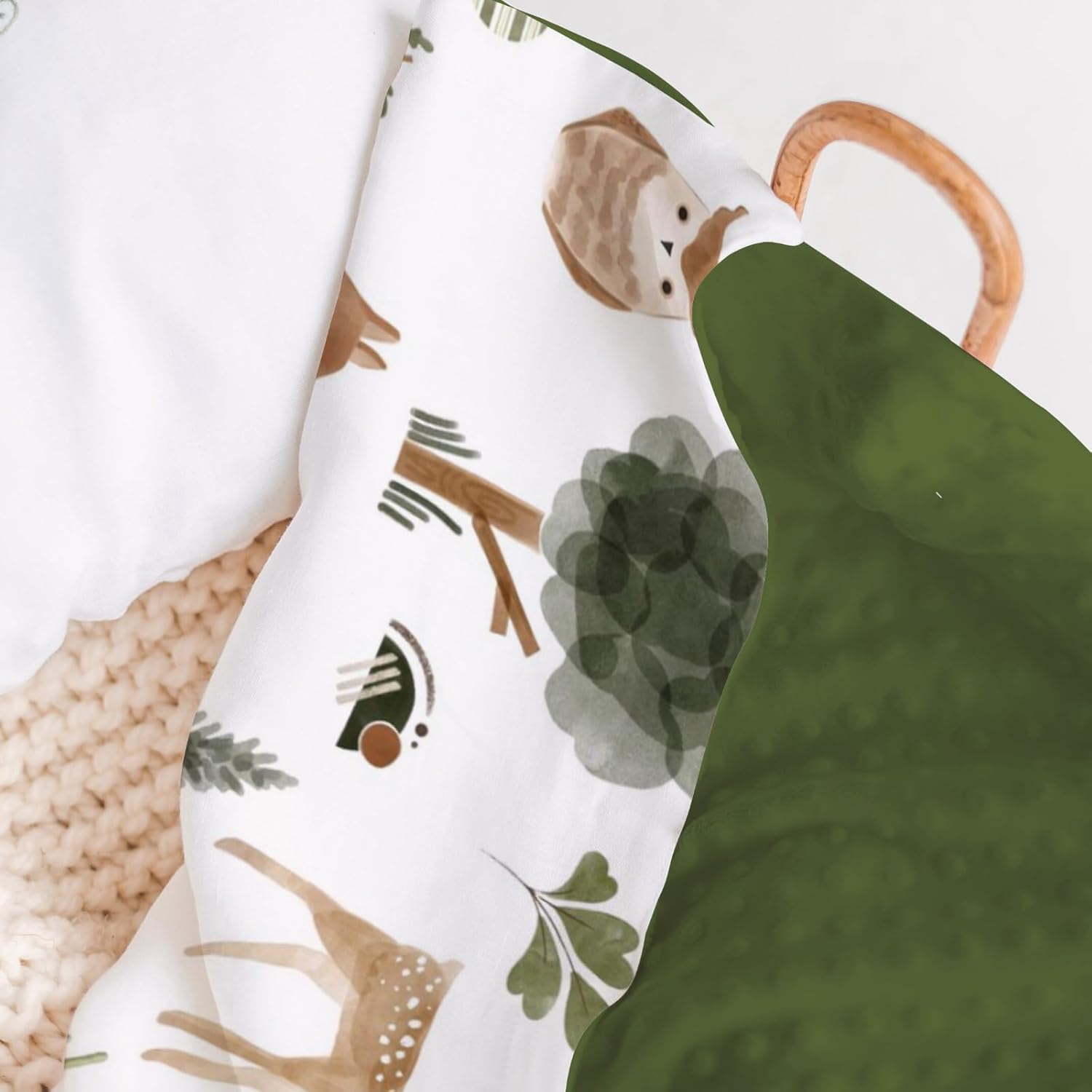 Boho Animal Mink Baby Blanket with Dotted Backing - 30x40