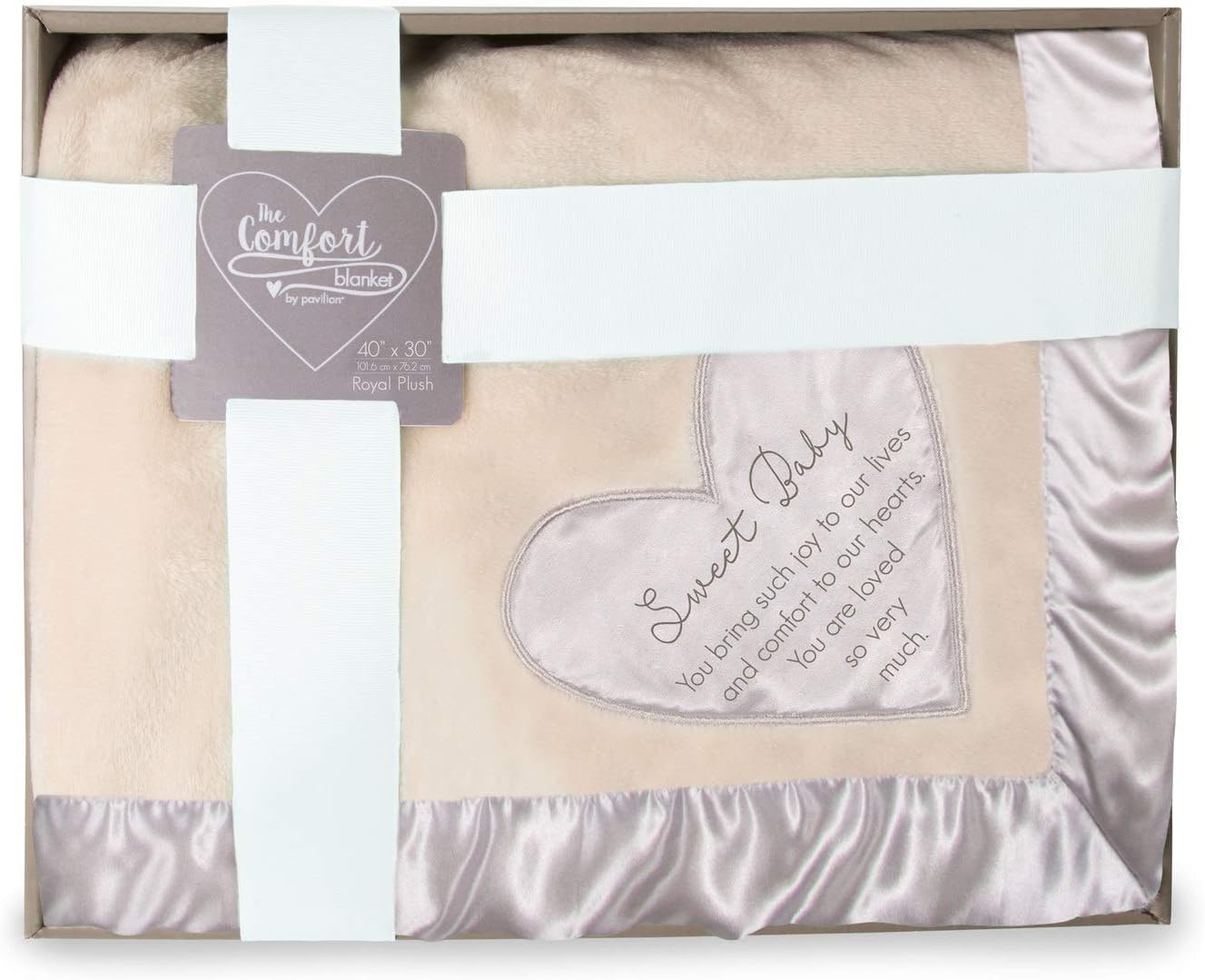 Sweet Baby Silver Silk Edge Royal Plush Blanket 30x40