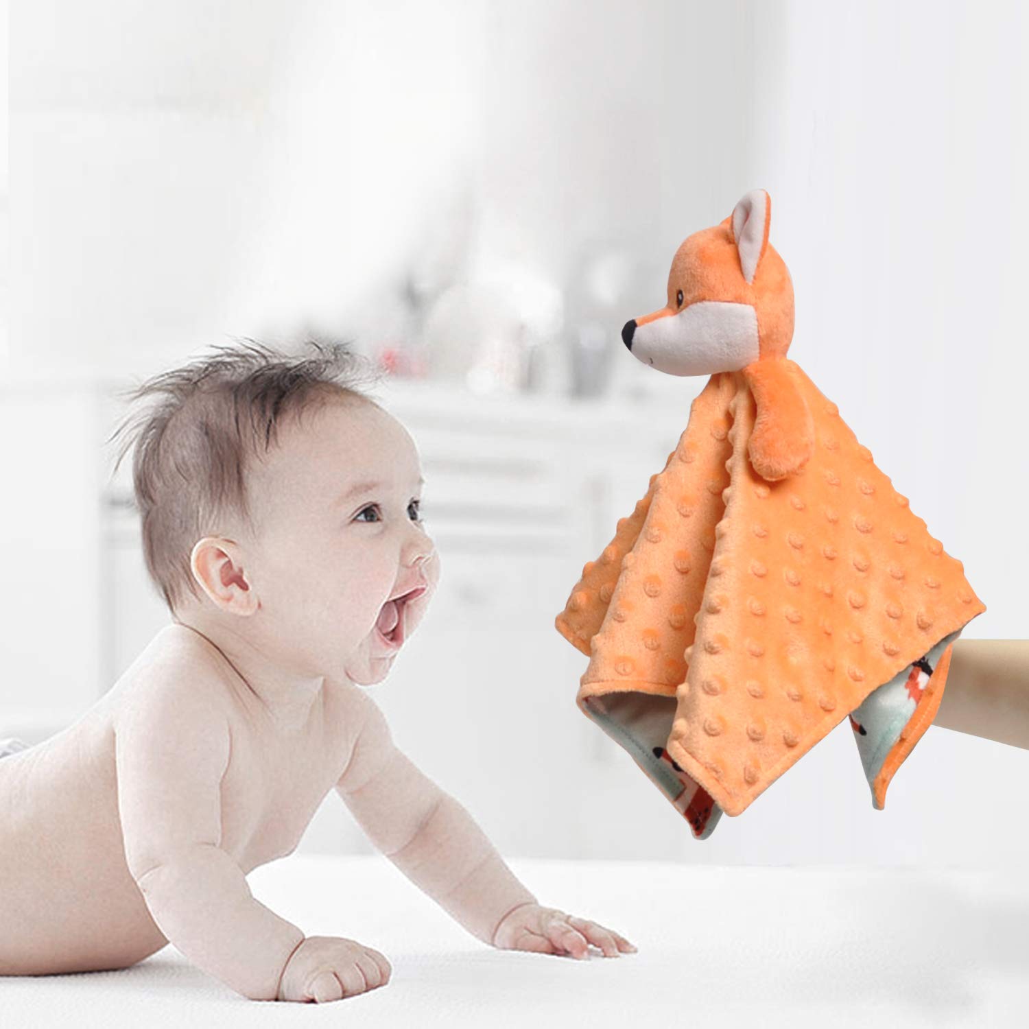 BORITAR Christmas Fox Baby Security Blanket 14 Inch