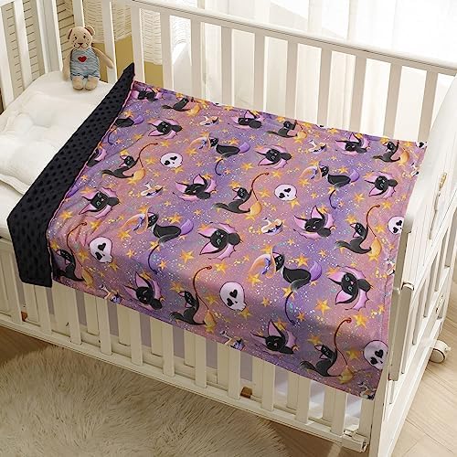 Donsonny Halloween Bat Baby Blanket Soft Minky