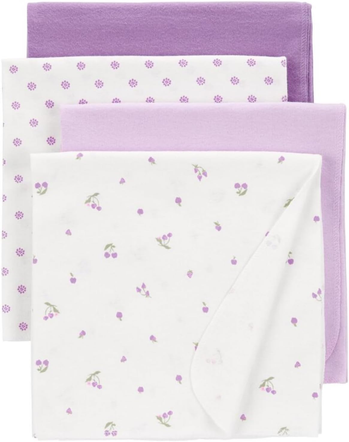 Carters Baby 4-Pack Receiving Blankets Purple