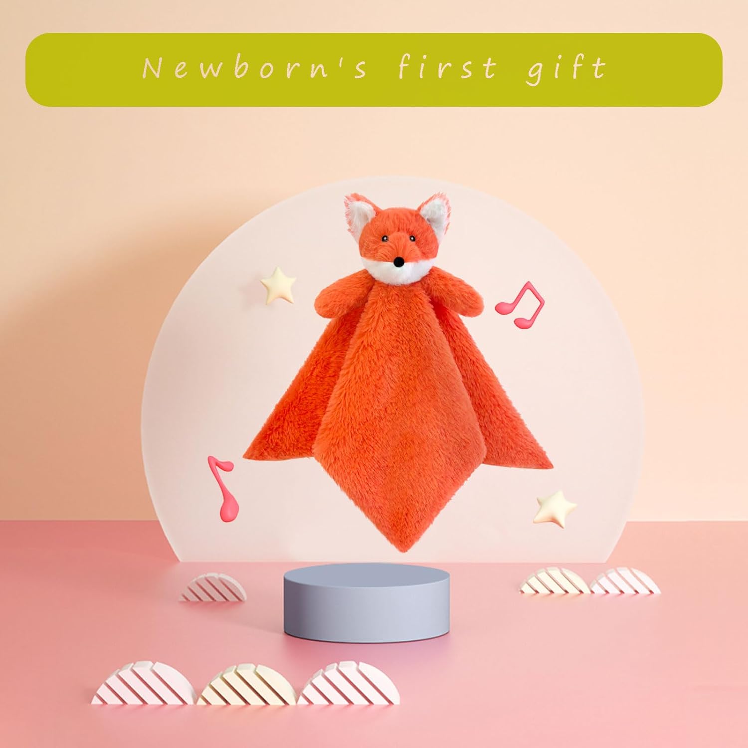 Doindute Baby Orange Fox Plush Security Blanket 14 Inches