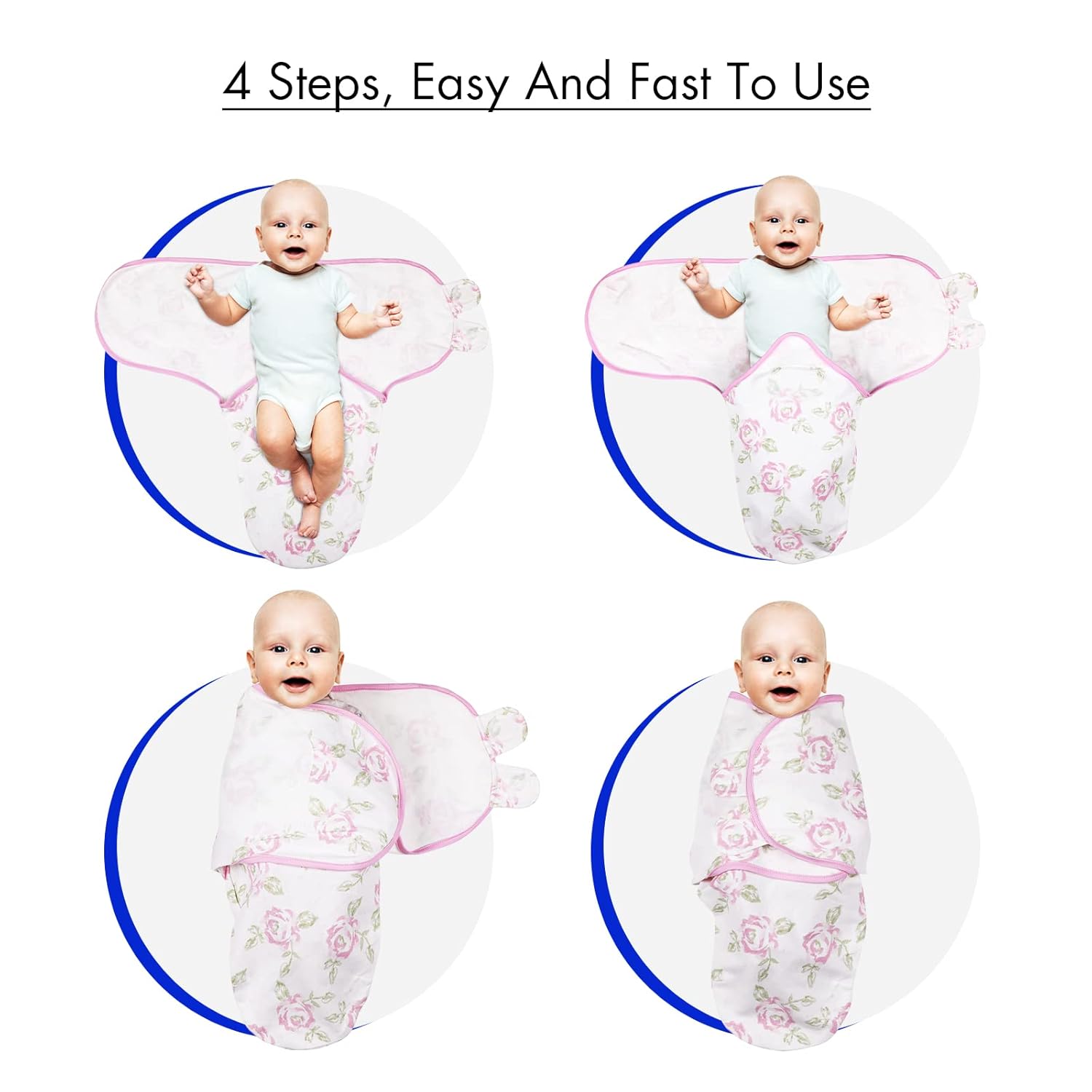 Soarwg Kids 4-Pack Swaddle Sleep Sacks for Newborns