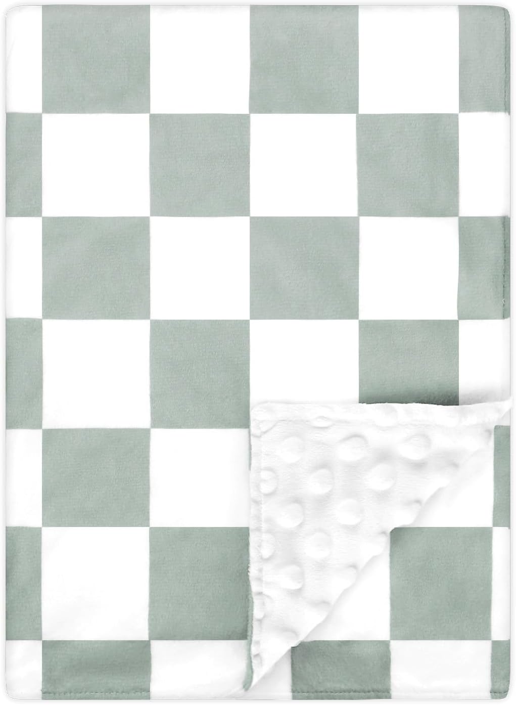 DILIMI Soft Warm Baby Blanket Green Checkerboard