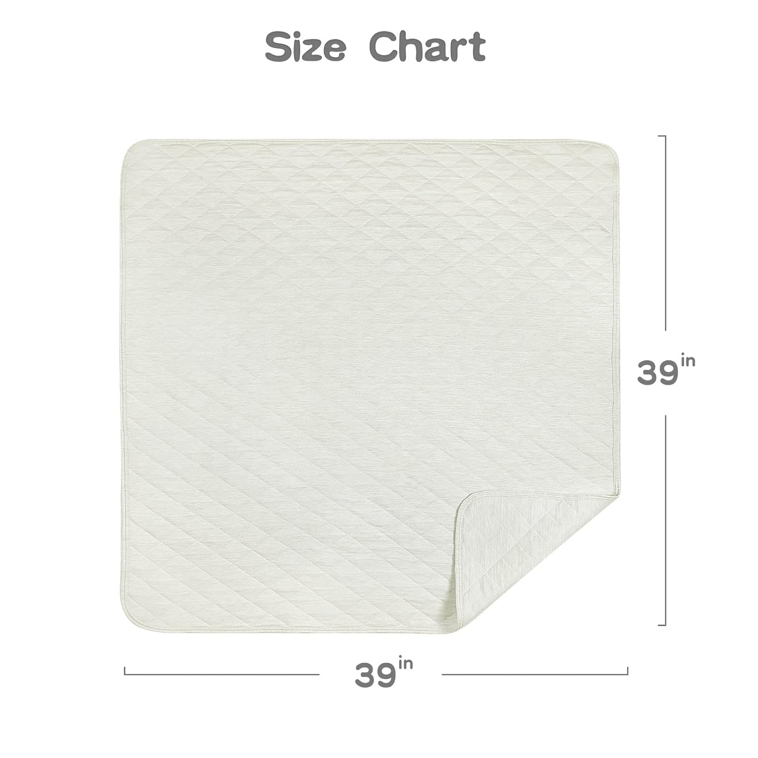 Zenssia Organic Cotton Baby Blanket - Ivory 39x39 Inches