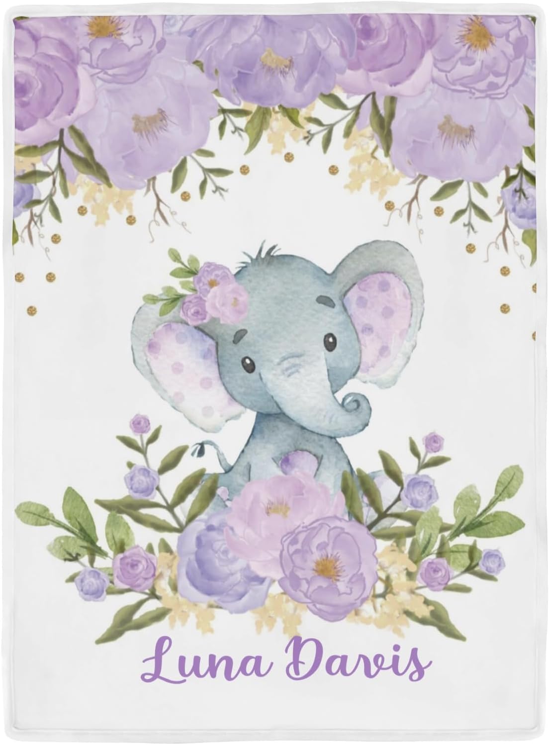 Deven Purple Elephant Cooling Blanket for Toddler