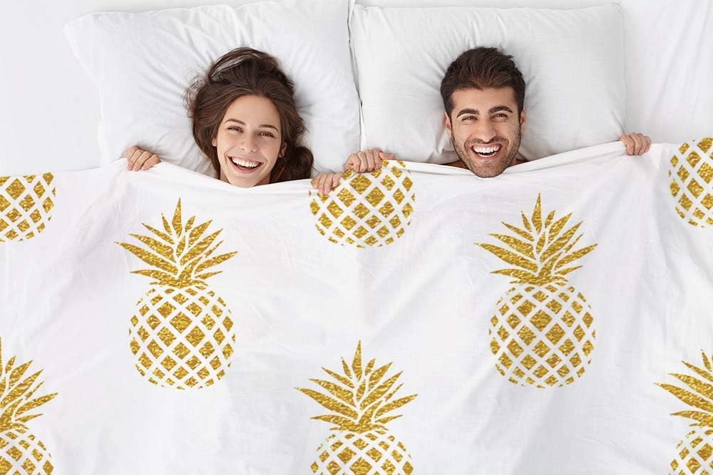 Mugod Pineapple Flannel Blanket 30x40 Inch