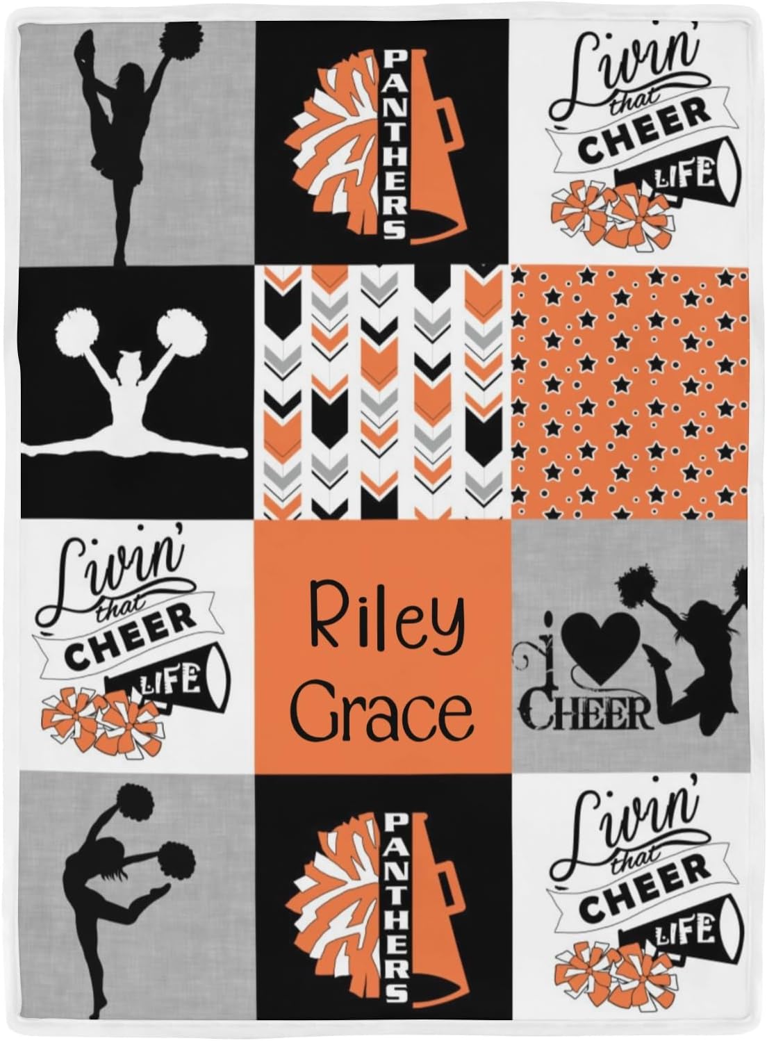 Deven Orange I Love Cheer Cooling Blanket for Toddler