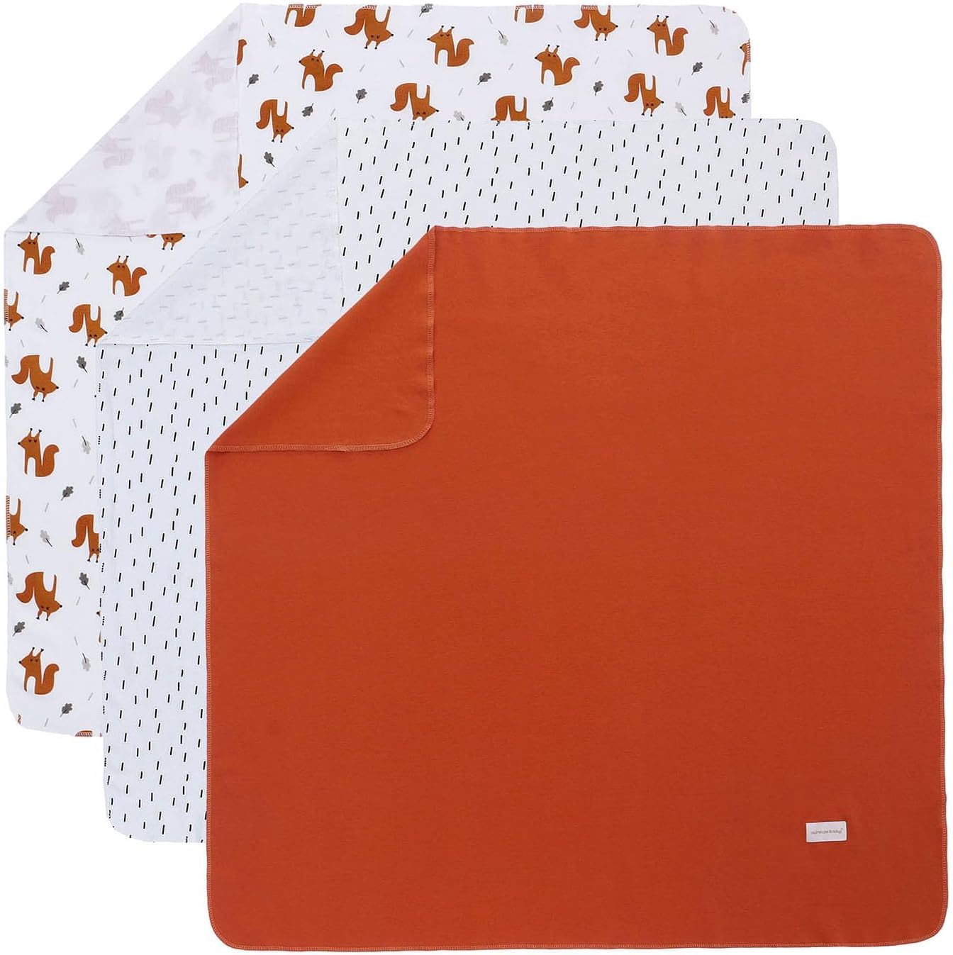 Miracle Baby Receiving Blankets 3 Pack - Fox Raindrops
