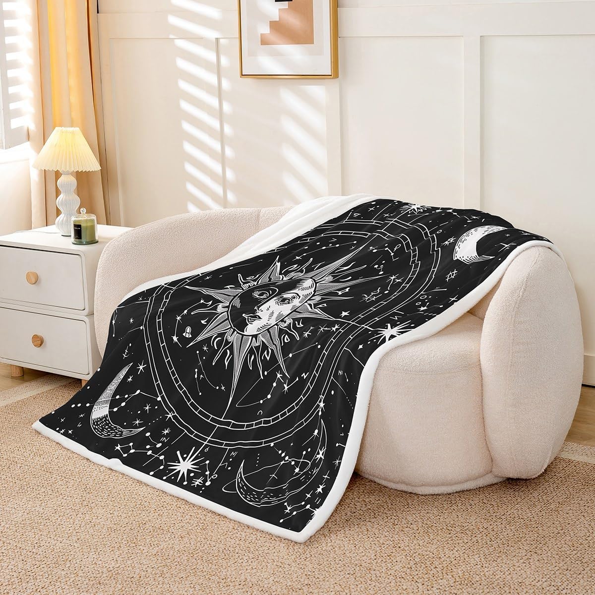 Jejeloiu Boho Exotic Fleece Throw Blanket for Kids Teens and Babies
