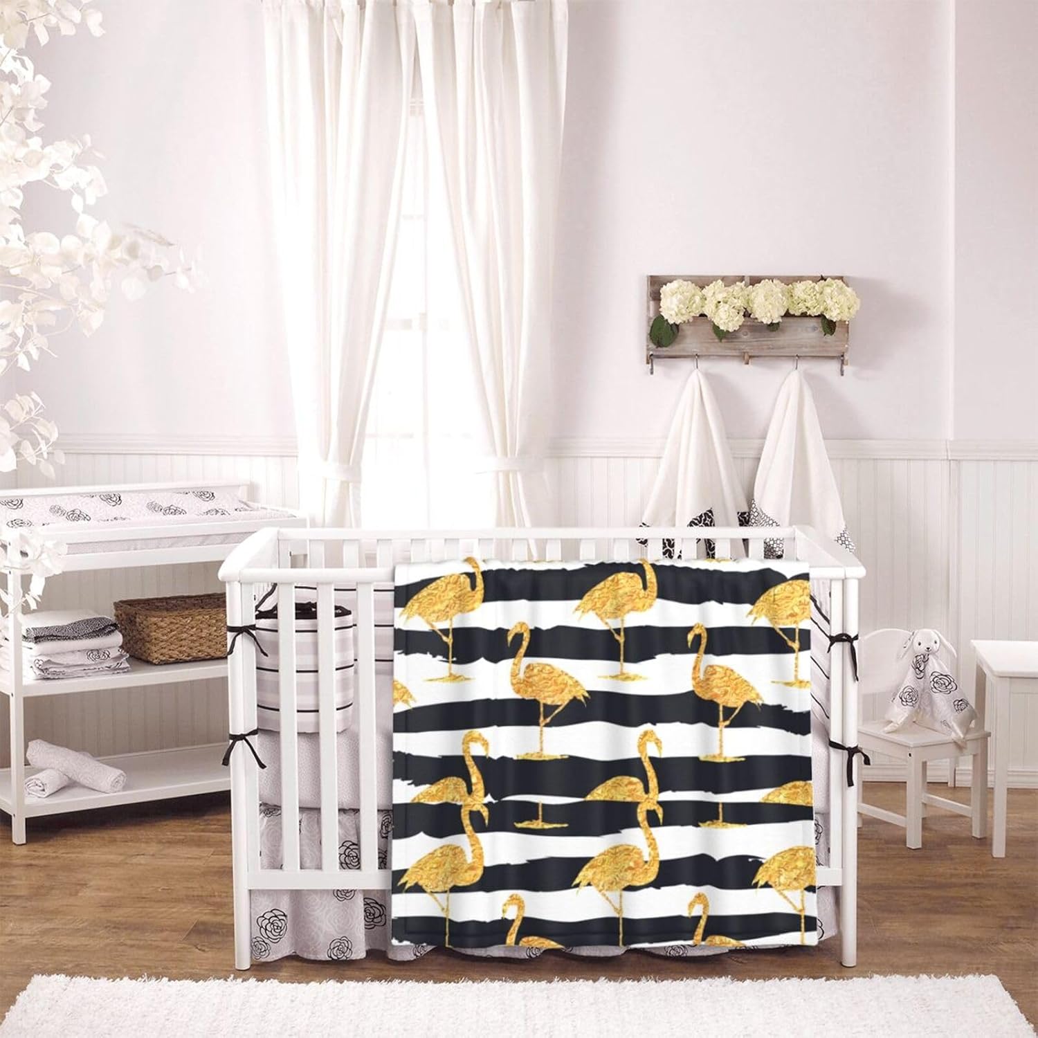 Salelf Gold Flamingo Baby Blanket 30x40 Inch