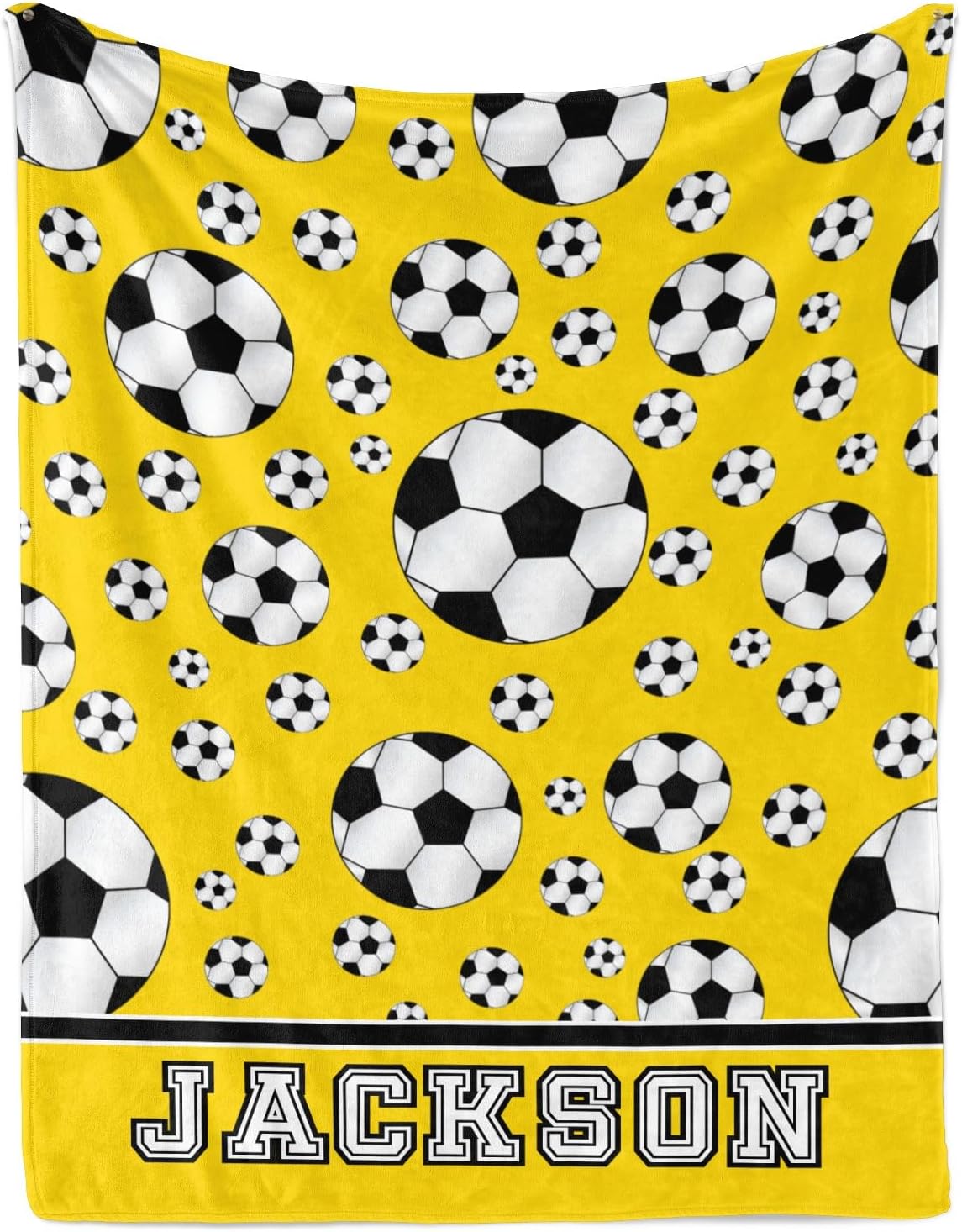 Deven Soccer Yellow Personalized Baby Blanket - 30x40 Inches