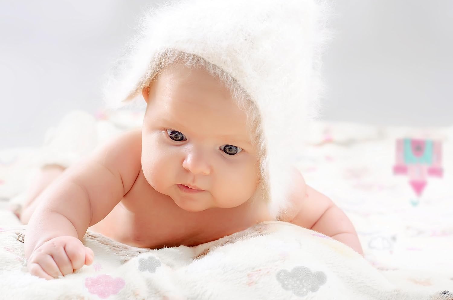 Plush Fleece Castle Clouds Baby Blanket 30x36