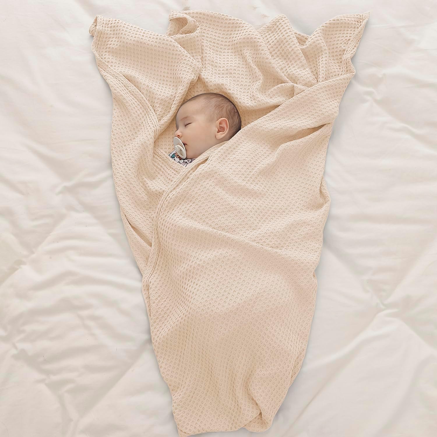 Kloovete 36x40 Inch Waffle Weave Blanket for Newborn