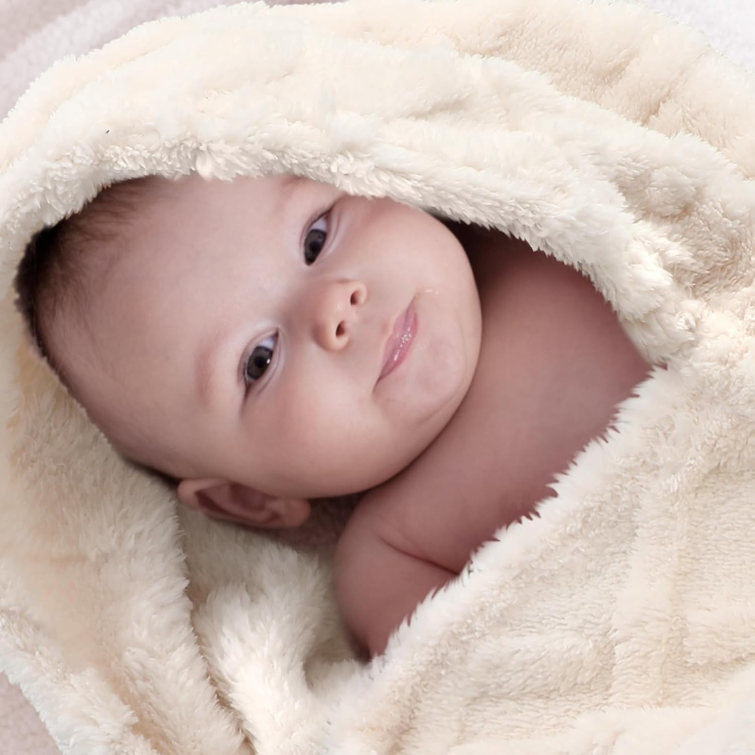 VitalCozy 4 Pcs 30x40 Baby Blanket Set with 3D Fluffy Texture