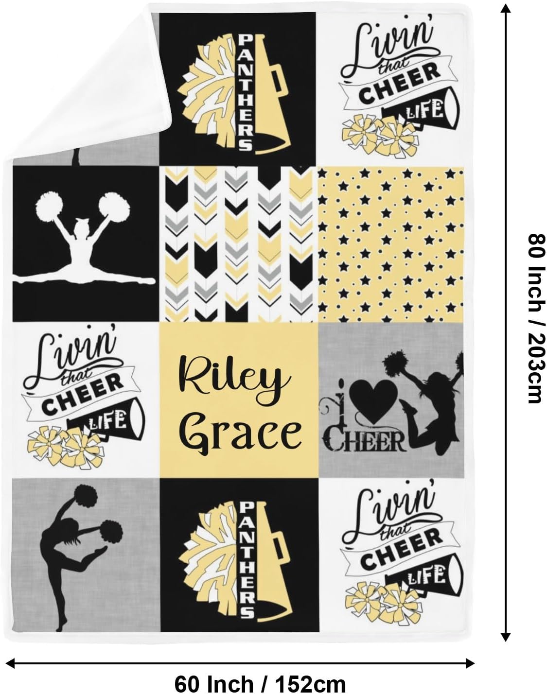 Deven Lemon I Love Cheerleader Cooling Blanket for Toddler