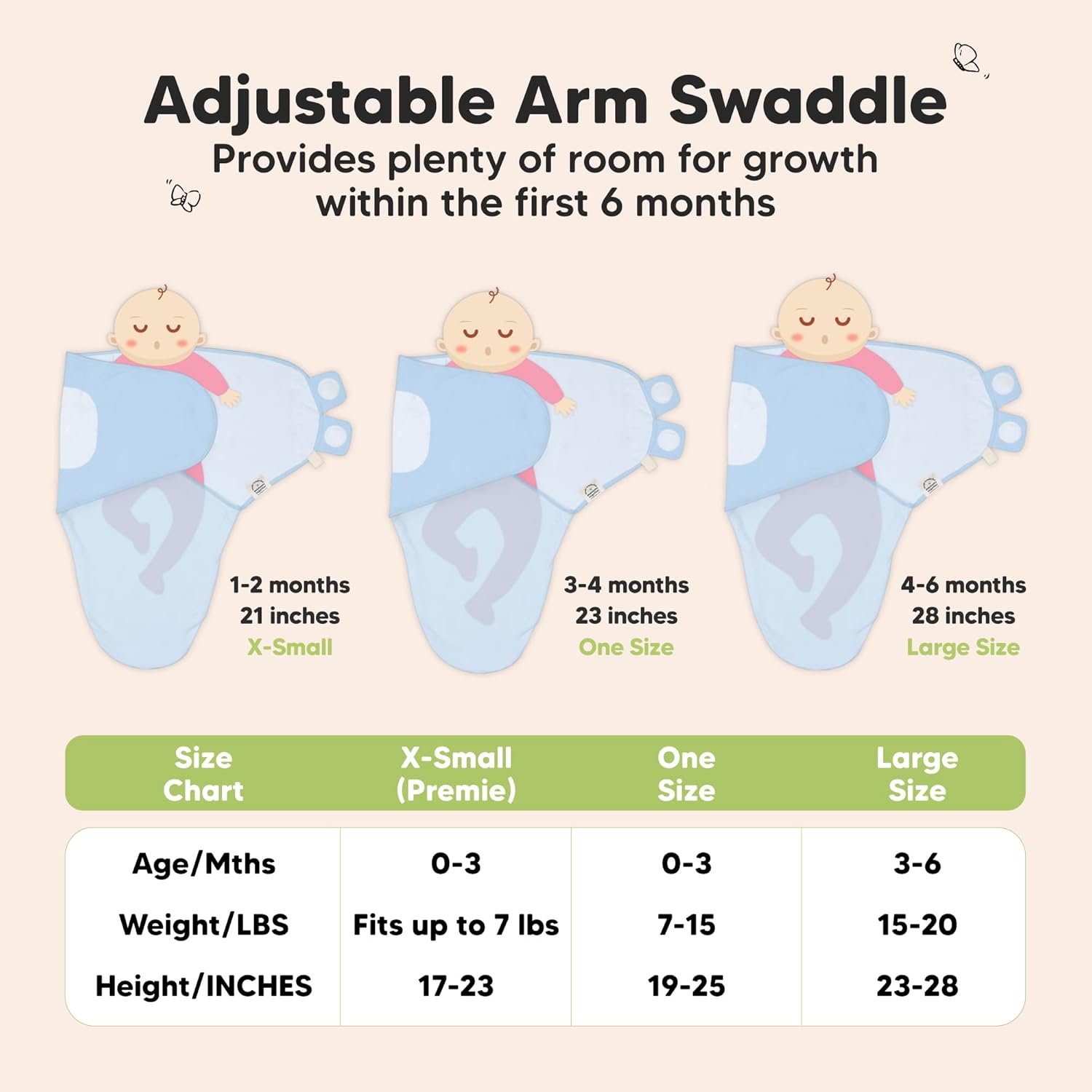 KeaBabies 3-Pack Organic Baby Sleep Sacks