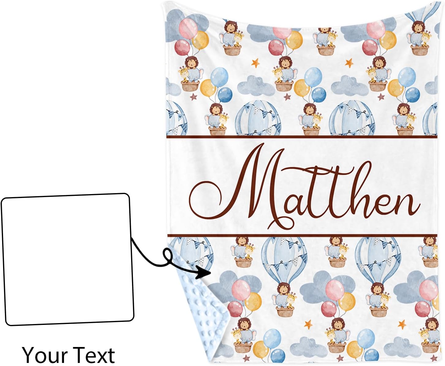 YISMEET Personalized Baby Blanket with Name