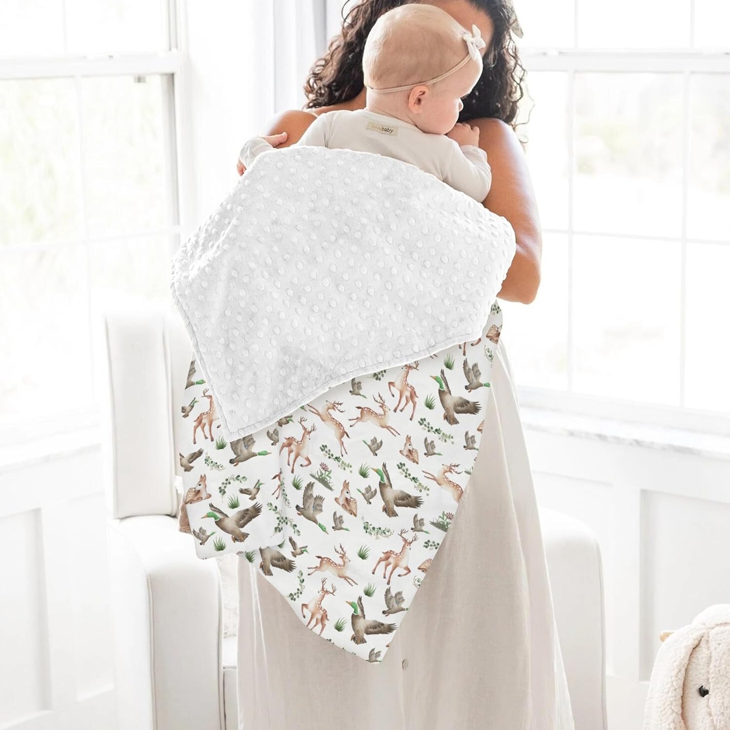 Wild Animal Hunting Baby Blanket - Soft Mink Dotted Double Layer