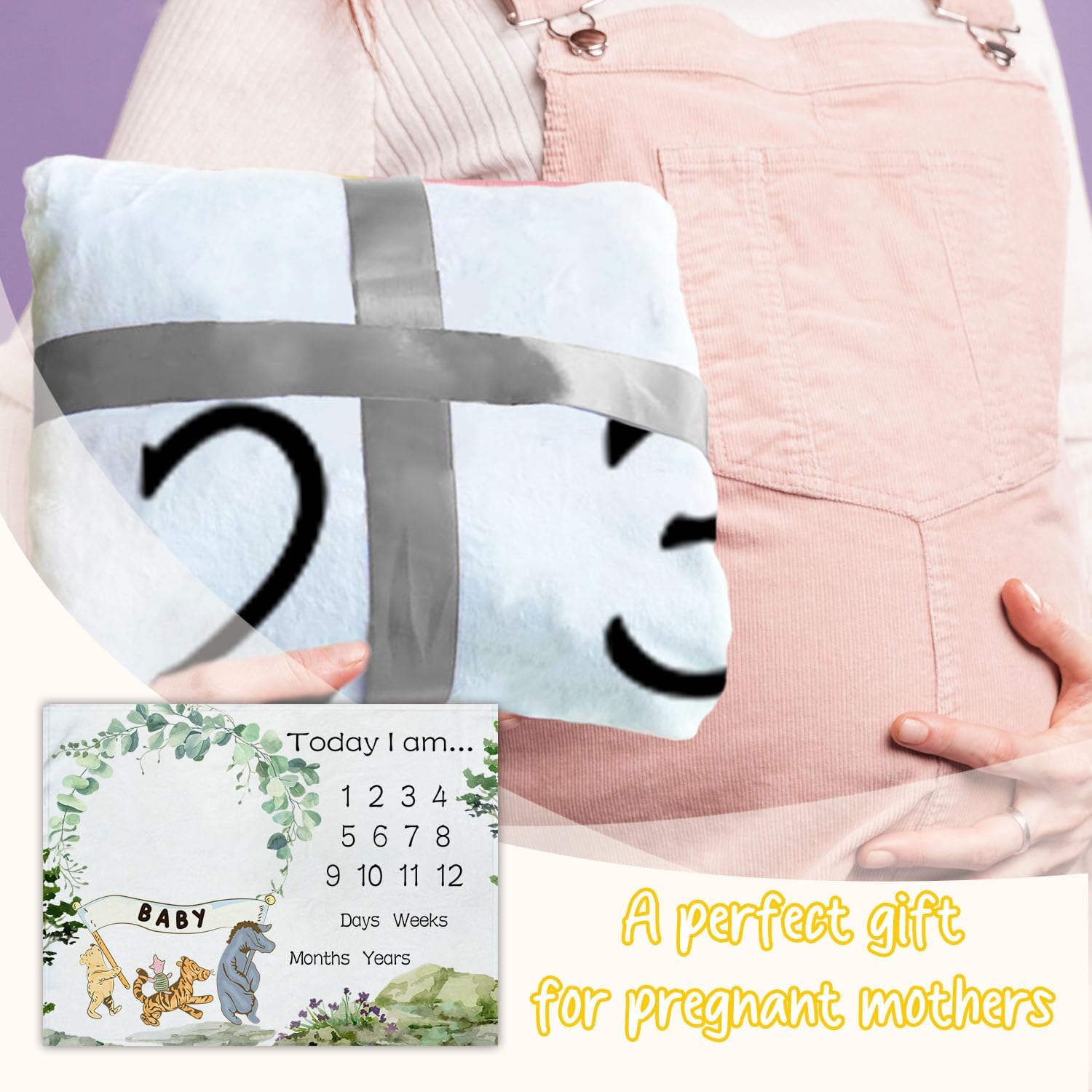 Winnie Baby Milestone Blanket with Felt Frames