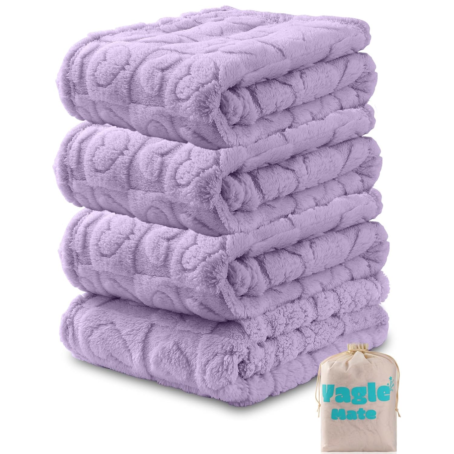 Yagle Mate 4 Pcs Checkered Baby Blankets 30x40 Purple